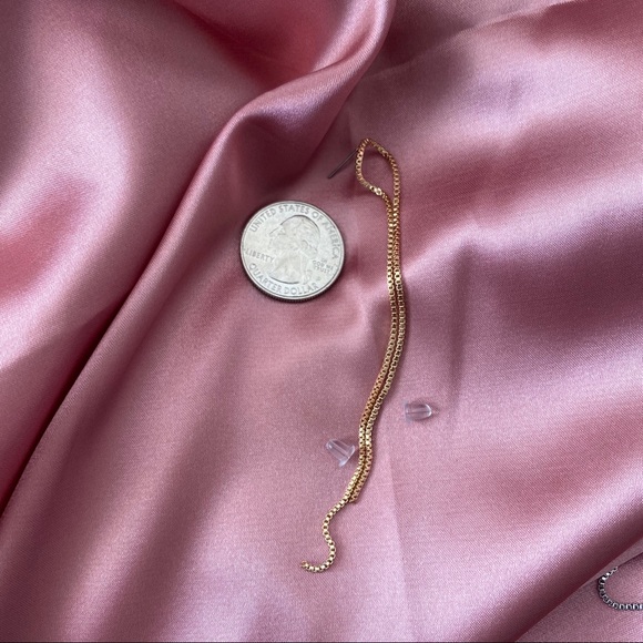 Metal Thread Drop Earrings Threader Dangle - Picture 8 of 10